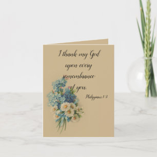 Customizable Floral Scripture Thank You Card