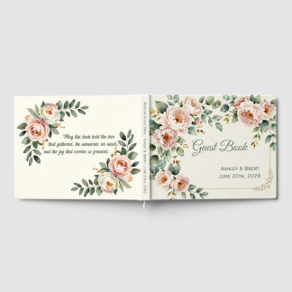 Customizable Floral Wedding Guest Book