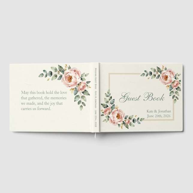 Customizable Floral Wedding Guest Book (Full)