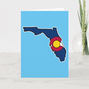 Customizable Florida Colorado flag greeting card