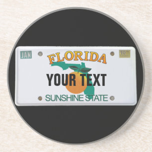 (Customizable) Florida License Plate Coaster