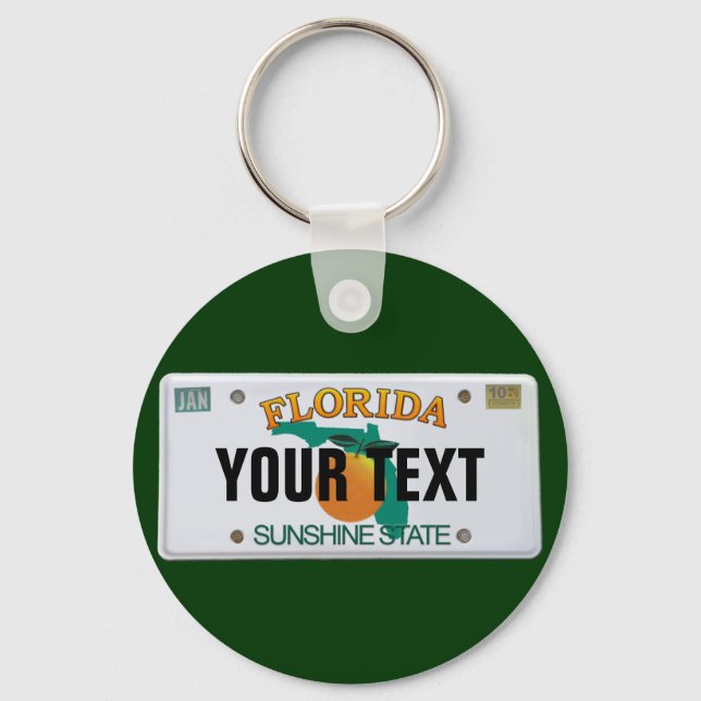 (Customizable) Florida License Plate Keychain (Front)