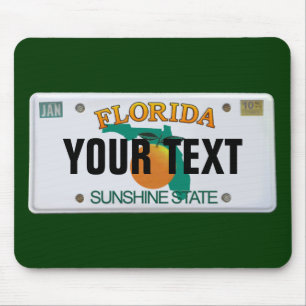 (Customizable) Florida License Plate Mouse Pad