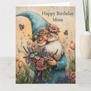 Customizable Flower Gnome Illustration Card