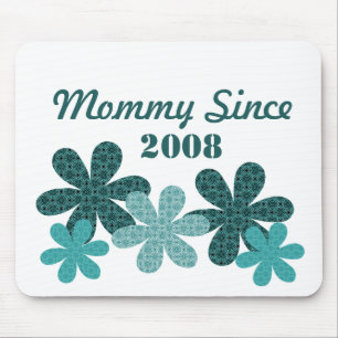 Customizable Flower Mommy Since Mousepad, Teal Mouse Pad