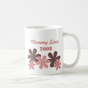 Customizable Flower Mommy Since Mug, Burgundy Coffee Mug
