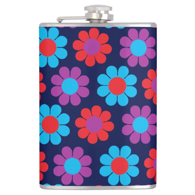 Customizable Flower Power Hip Flask (Front)