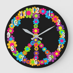 Customizable Flower Power Large Clock