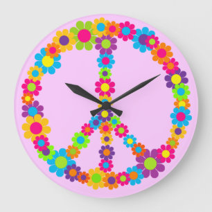 Customizable Flower Power Large Clock