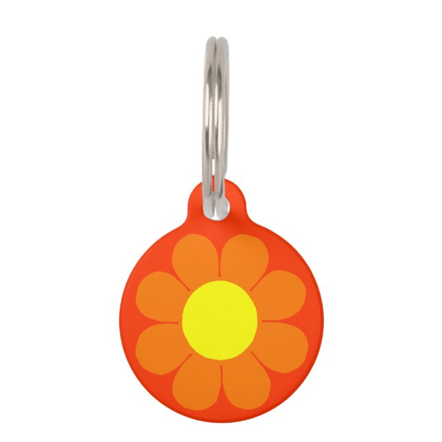 Customizable Flower Power Pet Tag (Front)