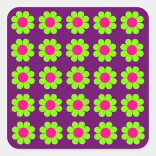 Customizable Flower Power Square Sticker