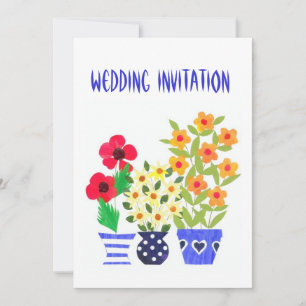 Customizable Flower Power Wedding Invitation