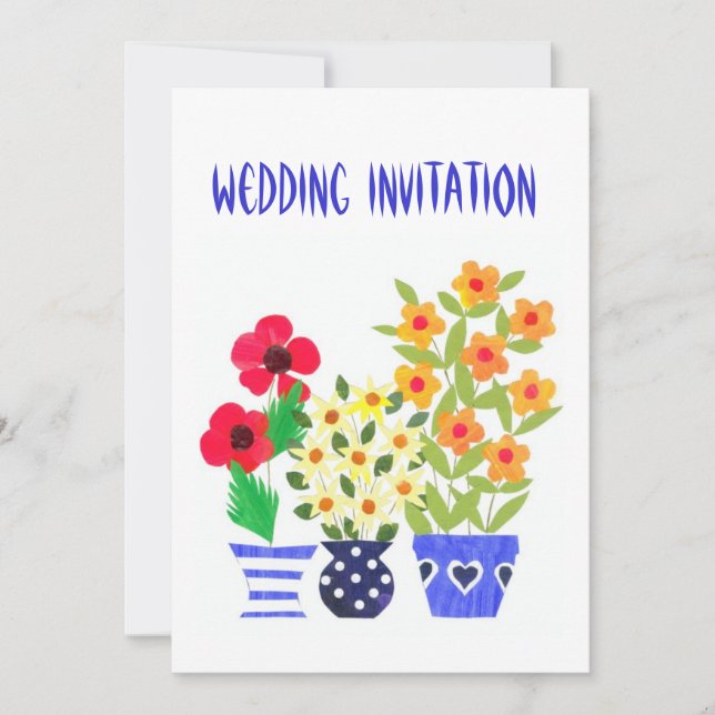 Customizable Flower Power Wedding Invitation (Front)