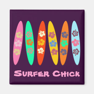Customizable Flowered Surfboards Magnet