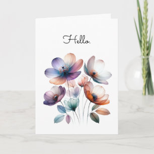 Customizable Flowers Watercolor Illustration Card
