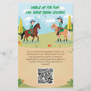 Customizable Flyer for Kids' Horse Riding Classes