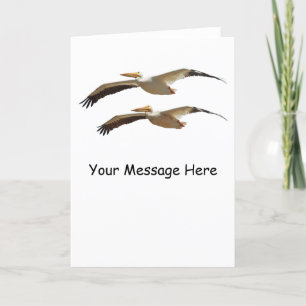 Customizable Flying Pelicans 3 Greeting Card