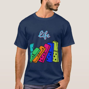 Customizable Font "Life Happen" Domino Effect T-Shirt