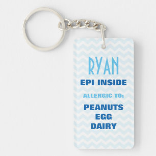 Customizable Food Allergy Alert Keychain