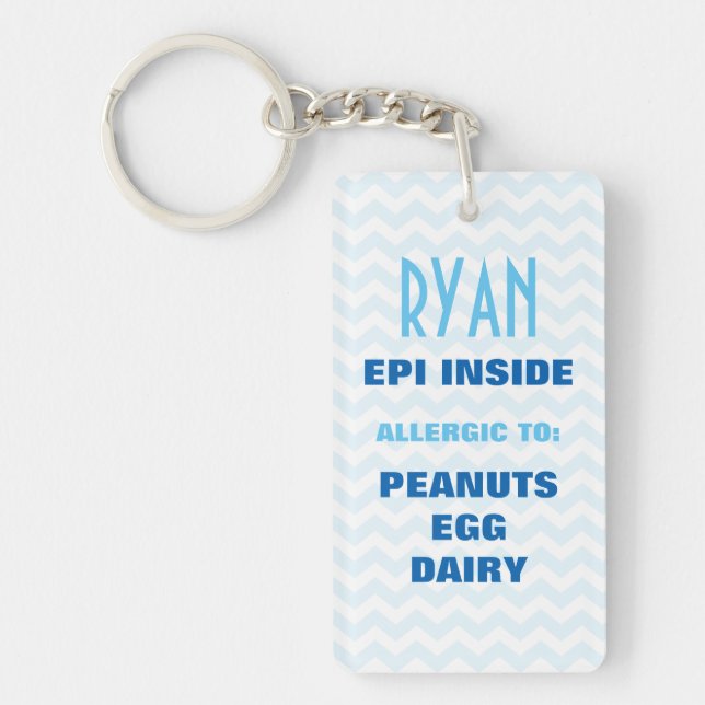 Customizable Food Allergy Alert Keychain (Front)