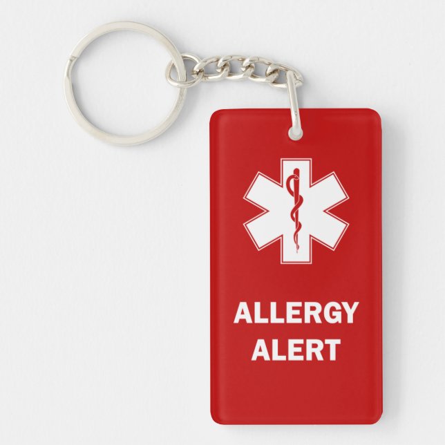 Customizable Food Allergy Alert Keychain (Front)