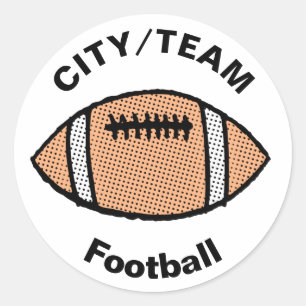 Customizable Football Classic Round Sticker