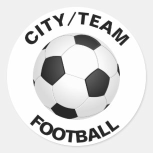 Customizable Football Editable Text Classic Round Sticker