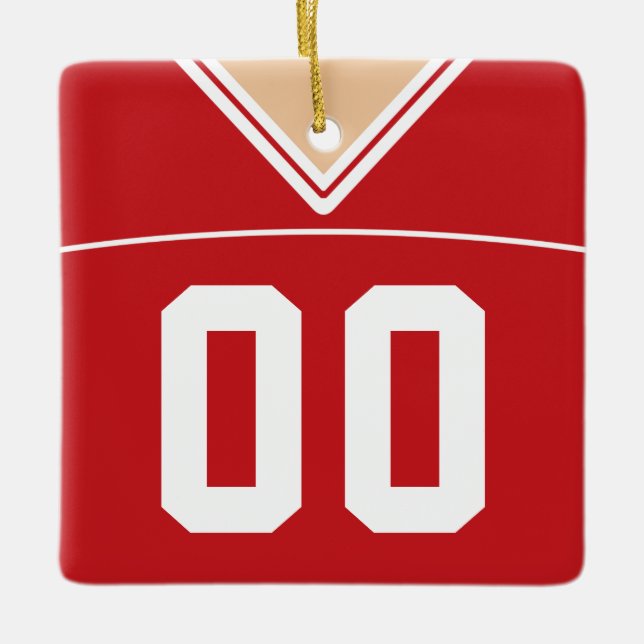 Customizable Football Lacrosse Jersey Ornament (Front)