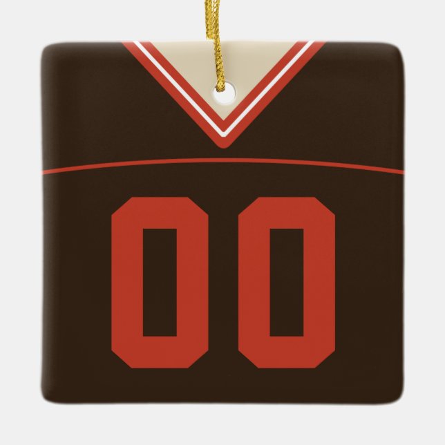Customizable Football Lacrosse Jersey Ornament (Front)