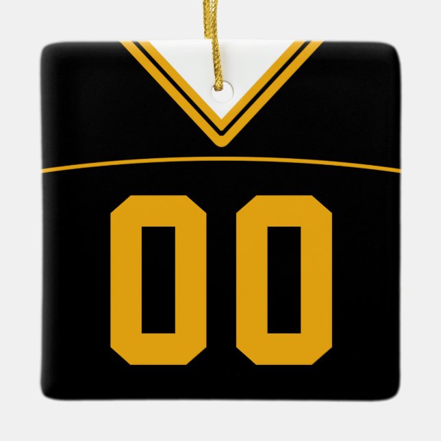 Customizable Football Lacrosse Jersey Ornament (Front)