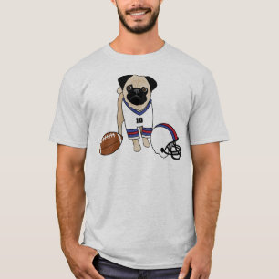 Customizable Football Pug T-Shirt