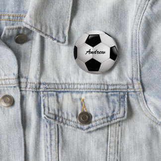 Customizable Football Soccer Ball 2 Inch Round Button