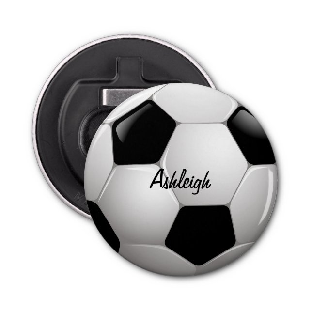 Customizable Football Soccer Ball Bottle Opener (Front)