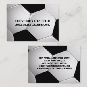 Customizable Football Soccer Ball Coaching Business Card