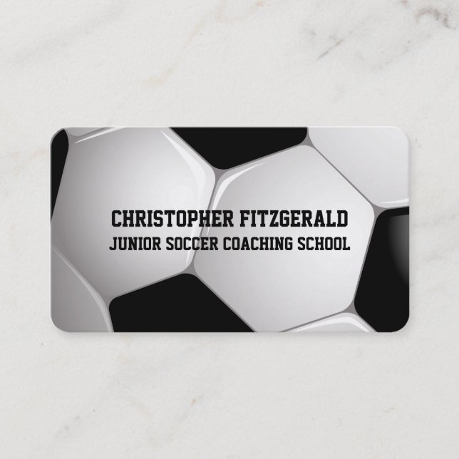 Customizable Football Soccer Ball Coaching Business Card (Front)