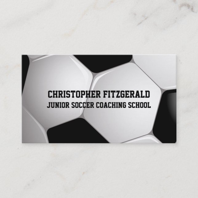 Customizable Football Soccer Ball Coaching Business Card (Front)