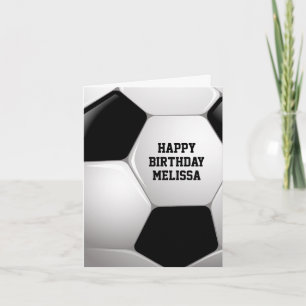 Customizable Football Soccer Ball Happy Birthday Card