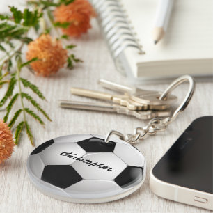 Customizable Football Soccer Ball Keychain