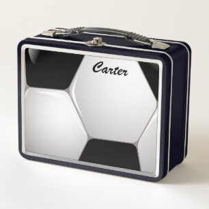 Customizable Football Soccer Ball Metal Lunch Box
