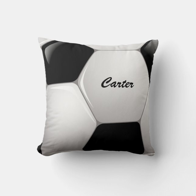 Customizable Football Soccer Ball Throw Pillow (Front)