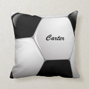 Customizable Football Soccer Ball Throw Pillow