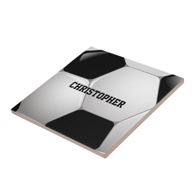 Customizable Football Soccer Ball Tile (Side)