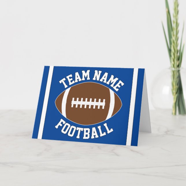 Customizable Football Team Name and Color Sports Card (Front)