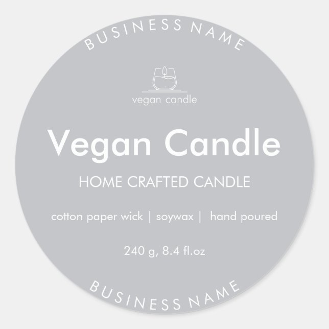 Customizable for Homemade Candles Classic Round Sticker (Front)