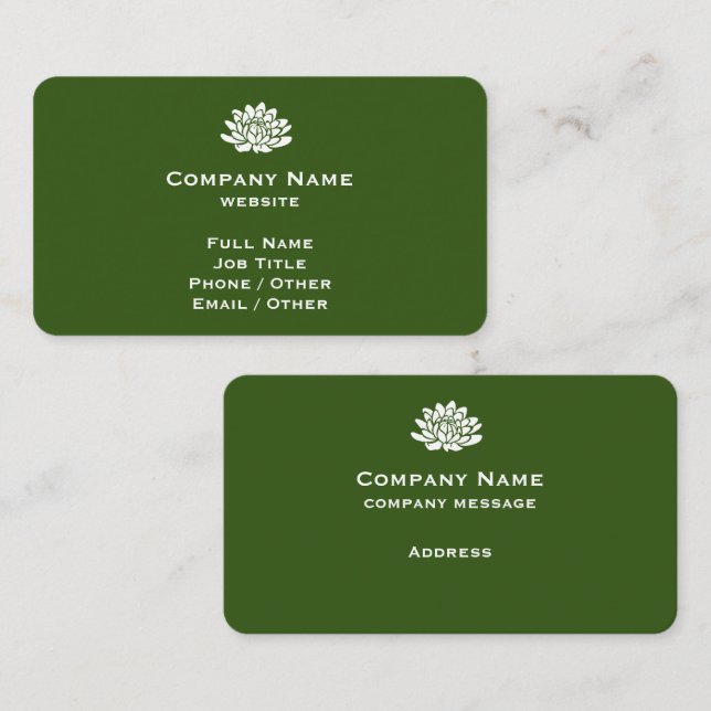 Customizable Forest Green Business Card (Front/Back)