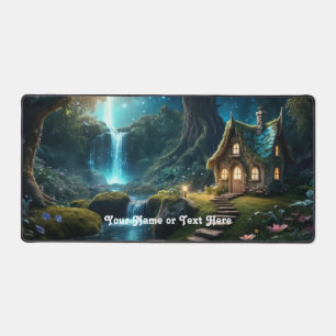 Customizable Forest Waterfall Cottage Desk Mat