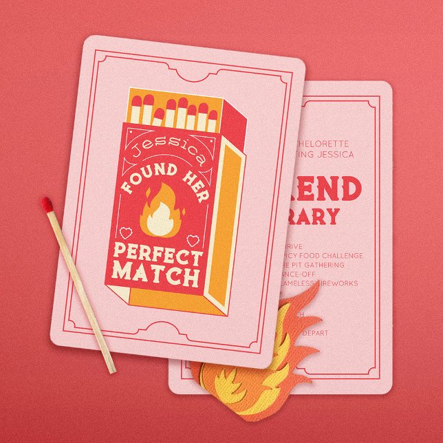 Customizable "Found Her Match" Bachelorette Party Invitation (Creator Uploaded)