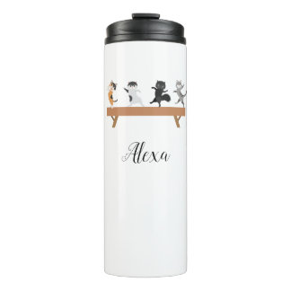 Customizable Four Gymnastics Cats  Thermal Tumbler