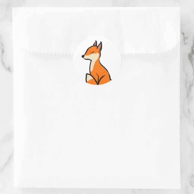 Customizable Fox Classic Round Sticker (Bag)