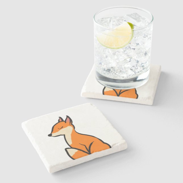 Customizable Fox Stone Coaster (Side)
